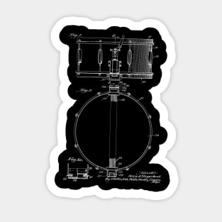 snare drum Vintage Patent Hand Drawing Sticker